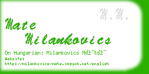 mate milankovics business card